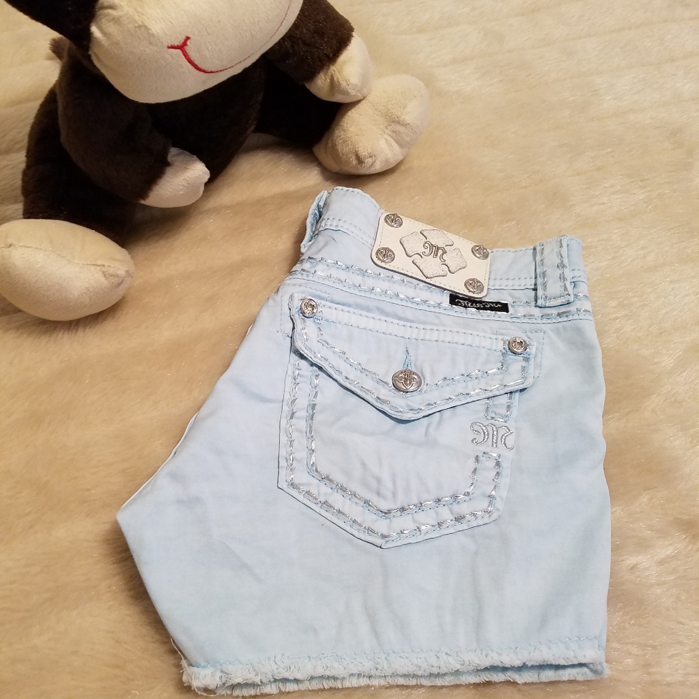 MISS ME SIZE 27 LIGHT BLUE SHORTS
